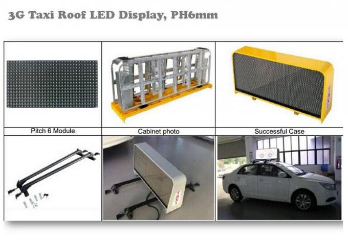 Customized 960 * 360mm, 160 * 60 Monochrome Panel Taxi LED Display For Taxi Roof Top Signs 1
