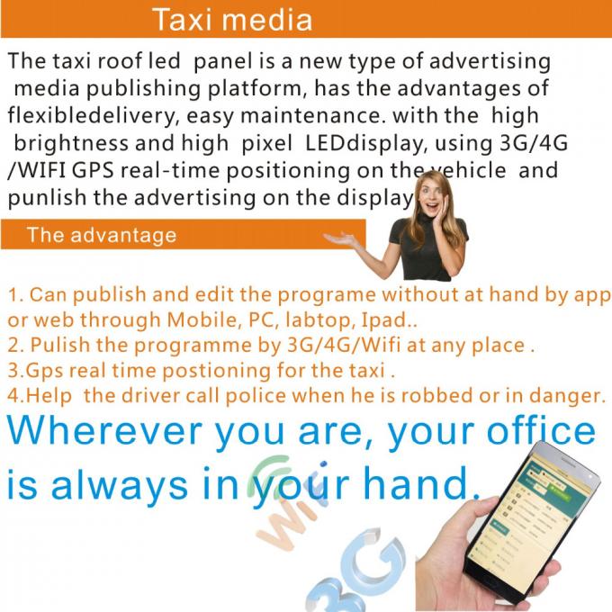 P5 Full Color Video Taxi LED Display , 1/8 Scan Truck Mobile LED Display Board 0