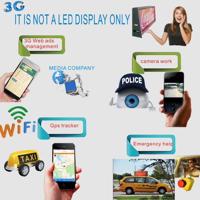 Outdoor SMD Taxi LED Display , waterproof advertising on taxis 0