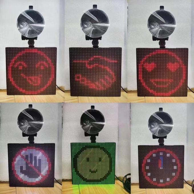 P4 RGB 5''x 5'' Full color wireless blue tooth App control Emoji smiley Emotion faces LED car display 0