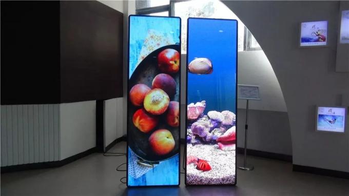 Moveable Outdoor LED Poster Screen Floor Stand Display With Wifi / 4G Control 2