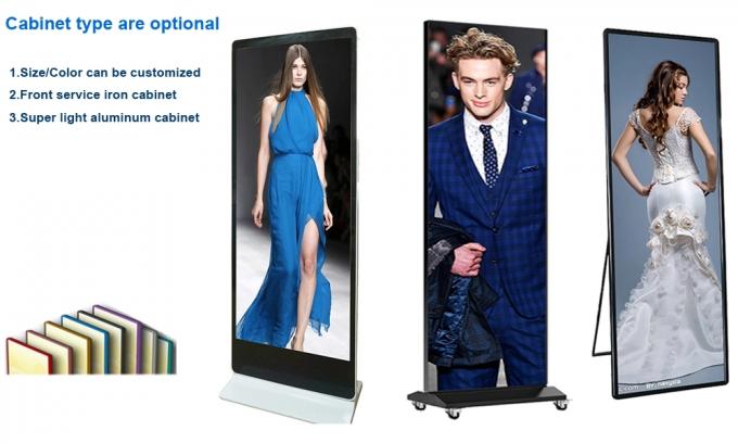 Moveable Outdoor LED Poster Screen Floor Stand Display With Wifi / 4G Control 4
