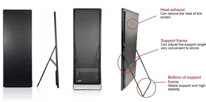 Moveable Outdoor LED Poster Screen Floor Stand Display With Wifi / 4G Control 5