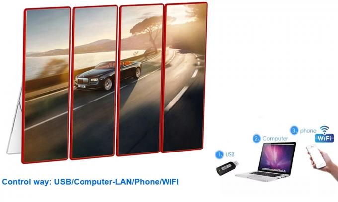 Moveable Outdoor LED Poster Screen Floor Stand Display With Wifi / 4G Control 7