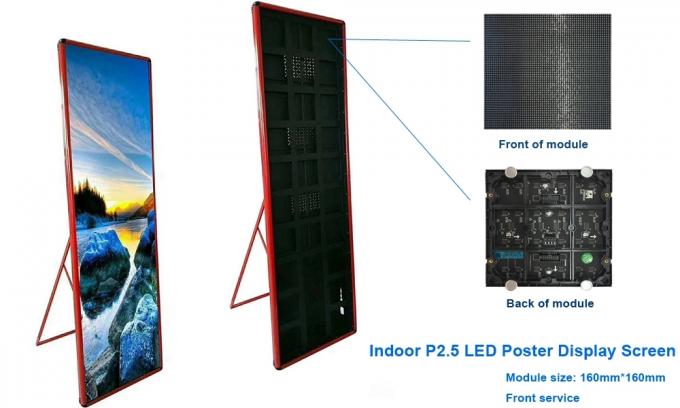 Full Color Indoor HD Screen , Small Pitch Floor Standing LED Poster Display 3