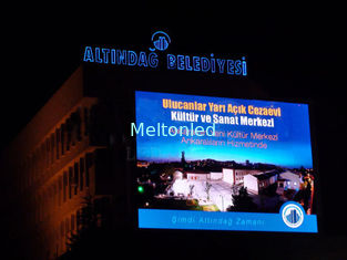 Wall Mounted Waterproof IP65 Outdoor Full Color Led Display RoHS 8000nits