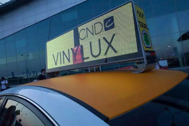 China RGB p5mm taxi cab roof signs , 1/8 scanning taxi top advertising signs 400w / m2 company
