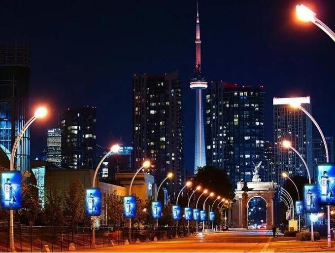 Road Street Outdoor P6 billboard led Wireless Advertising Pole Lamp 2