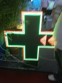 Pharmacy Cross P10 Scrolling LED Sign Dual Color IP65 , Advertising Custom Led Signs