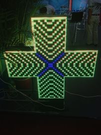 Pharmacy Cross P10 Scrolling LED Sign Dual Color IP65 , Advertising Custom Led Signs