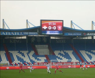 High Brightness 346 Pixel 2R1G1B Aluminum Or Iron Perimeter Led Display Screen P16 IP65