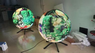 1m Diameter Custom LED Display , P4 SMD Full Color Curved Round Led Display Ball