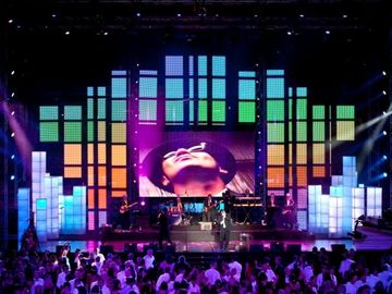 buy 3000 Nits Transparent Led Display , Full Color Electronic Led Curtain Display online manufacturer