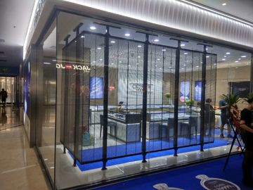 buy P3.91 Transparent Led Screen Moving Message Display Sign High Brightness 1920HZ online manufacturer